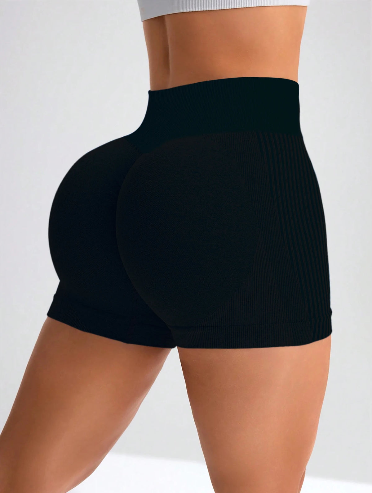 Women'S High Waist Workout Shorts Butt Lifting Tummy Control Yoga Short Pants