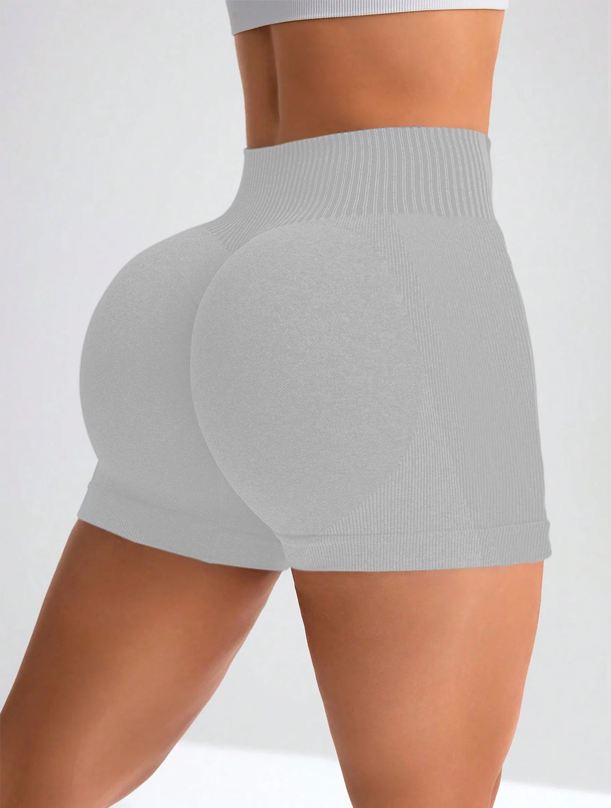Women'S High Waist Workout Shorts Butt Lifting Tummy Control Yoga Short Pants