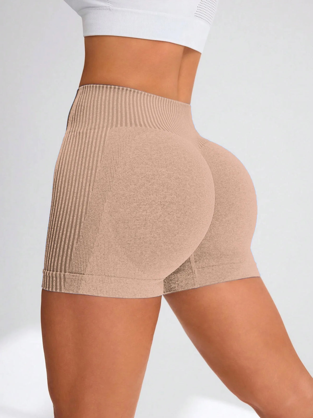 Women'S High Waist Workout Shorts Butt Lifting Tummy Control Yoga Short Pants